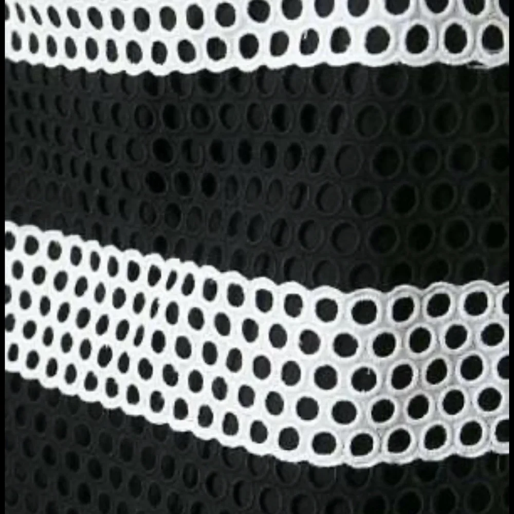 Michael Michael Kors Colorblock Wide-Striped Eyelet Skirt, Black/White